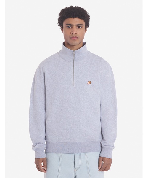 Maison Kitsune（メゾンキツネ）の「FOX HEAD PATCH COMFORT HALF ZIP SWEATSHIRT（スウェット・メンズ・ライトグレー/ブラック/スカイブルー系・XS/XL/L/M/S）」の6枚目の写真
