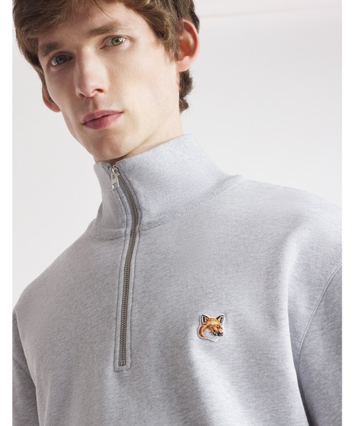 Maison Kitsune（メゾンキツネ）の「FOX HEAD PATCH COMFORT HALF ZIP SWEATSHIRT（スウェット・メンズ・ライトグレー/ブラック/スカイブルー系・XS/XL/L/M/S）」の12枚目の写真