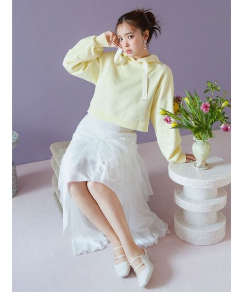 dazzlin（ダズリン）の「【CALNAMURコラボ】ミックスティアードスカート（スカート・レディース・ピンク/グレー/オフホワイト・SMALL/MEDIUM）」の5枚目の写真