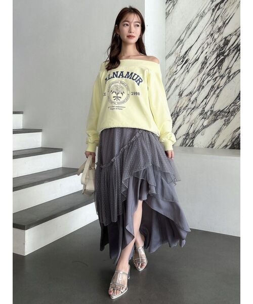 dazzlin（ダズリン）の「【CALNAMURコラボ】ミックスティアードスカート（スカート・レディース・ピンク/グレー/オフホワイト・SMALL/MEDIUM）」の9枚目の写真