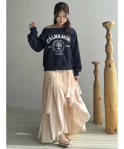 dazzlin（ダズリン）の「【CALNAMURコラボ】ミックスティアードスカート（スカート・レディース・ピンク/グレー/オフホワイト・SMALL/MEDIUM）」の12枚目の写真