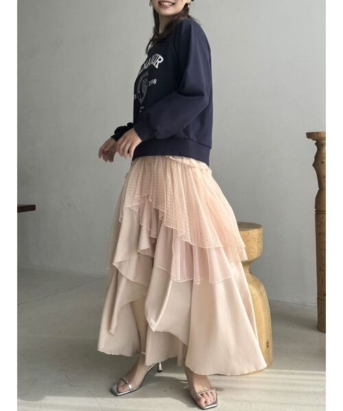 dazzlin（ダズリン）の「【CALNAMURコラボ】ミックスティアードスカート（スカート・レディース・ピンク/グレー/オフホワイト・SMALL/MEDIUM）」の15枚目の写真