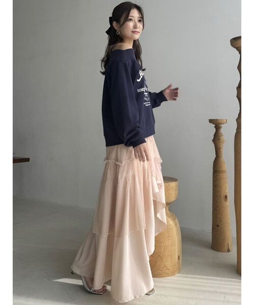 dazzlin（ダズリン）の「【CALNAMURコラボ】ミックスティアードスカート（スカート・レディース・ピンク/グレー/オフホワイト・SMALL/MEDIUM）」の17枚目の写真