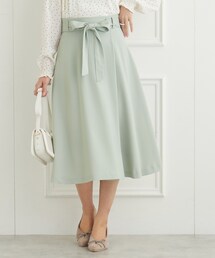 couture brooch | 【リボン付け外し2WAY】リボンベルト付きフレアスカート(スカート)