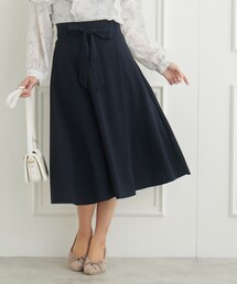 couture brooch | 【リボン付け外し2WAY】リボンベルト付きフレアスカート(スカート)