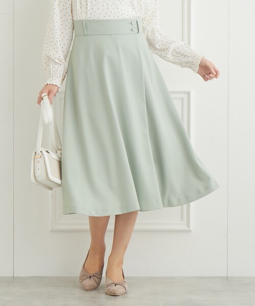 couture brooch（クチュールブローチ）の「◆【リボン付け外し2WAY】リボンベルト付きフレアスカート（スカート・レディース・グリーン系/ネイビー/ブラウン系・36/38/40/42）」の11枚目の写真