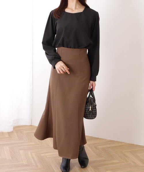 Lace Ladies(レースレディース)の「シンプル スクエア × ハートネック 長袖 プルオーバー(シャツ/ブラウス・レディース・ブラック/ベージュ・XL/M/S)」の14枚目の写真