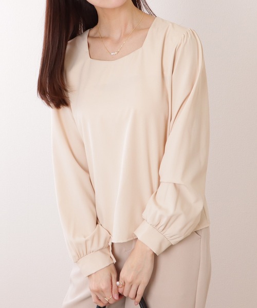 Lace Ladies(レースレディース)の「シンプル スクエア × ハートネック 長袖 プルオーバー(シャツ/ブラウス・レディース・ブラック/ベージュ・XL/M/S)」の18枚目の写真