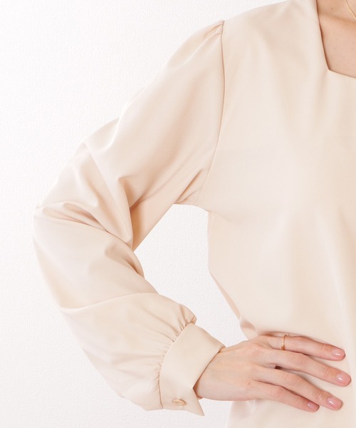 Lace Ladies(レースレディース)の「シンプル スクエア × ハートネック 長袖 プルオーバー(シャツ/ブラウス・レディース・ブラック/ベージュ・XL/M/S)」の11枚目の写真