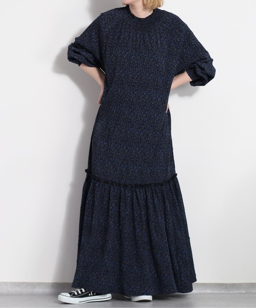 cepo（セポ）の「花柄シャーリングワンピース（ワンピース・レディース・ネイビー/オフホワイト・M）」の16枚目の写真