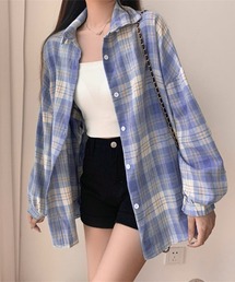 シャツ ブラウス チェック柄シャツ 長袖