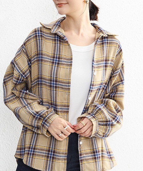 Miniministore(ミニミニストア)の「シャツ ブラウス チェック柄シャツ 長袖(シャツ/ブラウス・レディース・A/C/D/E/F/G/H/I/J/K/L/M/B/N/O・FREE)」の4枚目の写真