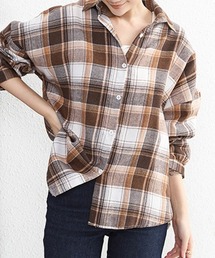 シャツ ブラウス チェック柄シャツ 長袖