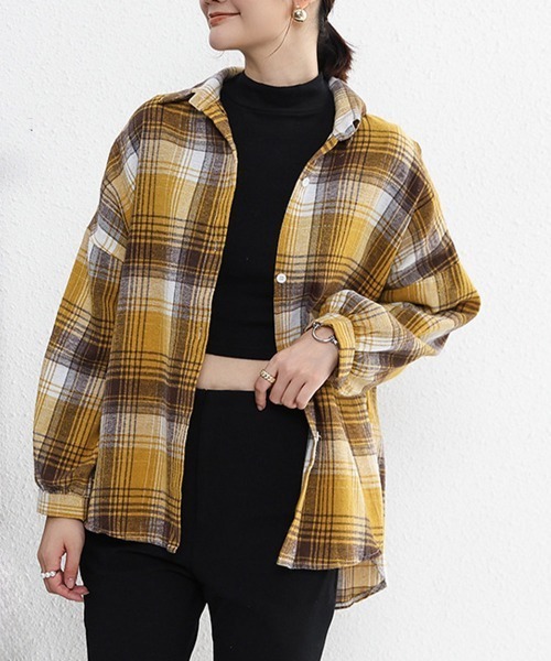 Miniministore(ミニミニストア)の「シャツ ブラウス チェック柄シャツ 長袖(シャツ/ブラウス・レディース・A/C/D/E/F/G/H/I/J/K/L/M/B/N/O・FREE)」の6枚目の写真
