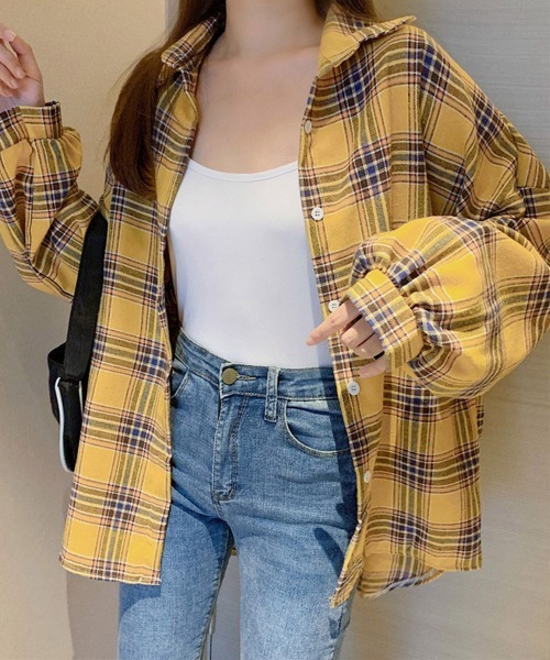 Miniministore(ミニミニストア)の「シャツ ブラウス チェック柄シャツ 長袖(シャツ/ブラウス・レディース・A/C/D/E/F/G/H/I/J/K/L/M/B/N/O・FREE)」の8枚目の写真