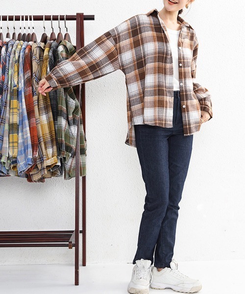 Miniministore(ミニミニストア)の「シャツ ブラウス チェック柄シャツ 長袖(シャツ/ブラウス・レディース・A/C/D/E/F/G/H/I/J/K/L/M/B/N/O・FREE)」の16枚目の写真