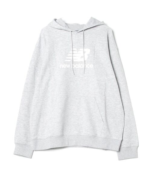 NEW BALANCE(ニューバランス)の「ニューバランス New Balance スウェットフーディ_Sport Essentials Stacked Logo(スウェット・メンズ・ライトグレー/ブラック・S/M/L/LL)」の1枚目の写真