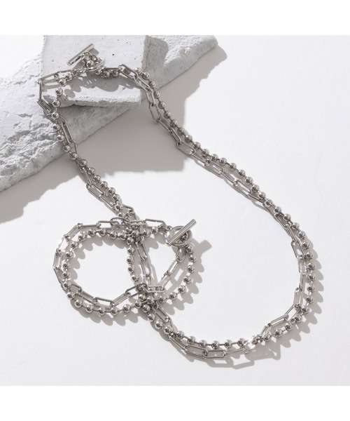 ABBEY MARKET（アビーマーケット）の「『2点セット』ネックレス、ブレスレット ペアセット 韓国製（ネックレス・レディース・シルバー系その他/シルバー系その他3/シルバー系その他2/シルバー系その他4/シルバー系その他6/シルバー系その他5/シルバー/ブラック・FREE）」の4枚目の写真