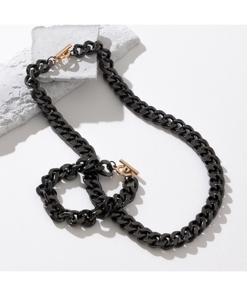 ABBEY MARKET（アビーマーケット）の「『2点セット』ネックレス、ブレスレット ペアセット 韓国製（ネックレス・レディース・シルバー系その他/シルバー系その他3/シルバー系その他2/シルバー系その他4/シルバー系その他6/シルバー系その他5/シルバー/ブラック・FREE）」の2枚目の写真