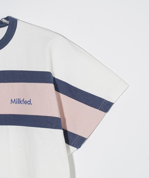 MILKFED.（ミルクフェド）の「PANELED S/S TOP（Tシャツ/カットソー・レディース・ライトブルー/ネイビー/ホワイト・ONE SIZE）」の6枚目の写真