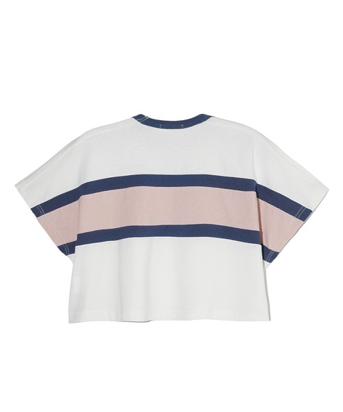 MILKFED.（ミルクフェド）の「PANELED S/S TOP（Tシャツ/カットソー・レディース・ライトブルー/ネイビー/ホワイト・ONE SIZE）」の4枚目の写真