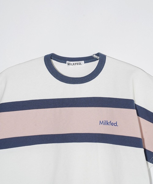MILKFED.（ミルクフェド）の「PANELED S/S TOP（Tシャツ/カットソー・レディース・ライトブルー/ネイビー/ホワイト・ONE SIZE）」の5枚目の写真