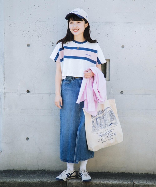 MILKFED.（ミルクフェド）の「PANELED S/S TOP（Tシャツ/カットソー・レディース・ライトブルー/ネイビー/ホワイト・ONE SIZE）」の16枚目の写真