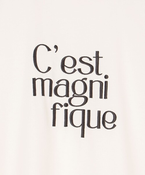 UNFILO（アンフィーロ）の「BEAUTY FORM ロゴ刺繍フレンチスリーブTシャツ（Tシャツ/カットソー・レディース・ホワイト系1/グレー系2/ホワイト系2/ダークブラウン系1/グレー系1/ベージュ系1/ブラック系1/ベージュ系2/ホワイト系3・LARGE/MEDIUM/SMALL）」の16枚目の写真