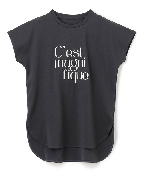 UNFILO（アンフィーロ）の「BEAUTY FORM ロゴ刺繍フレンチスリーブTシャツ（Tシャツ/カットソー・レディース・ホワイト系1/グレー系2/ホワイト系2/ダークブラウン系1/グレー系1/ベージュ系1/ブラック系1/ベージュ系2/ホワイト系3・LARGE/MEDIUM/SMALL）」の20枚目の写真