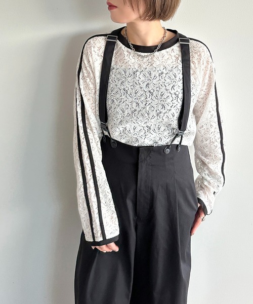 apres jour mignon（アプレジュールミニョン）の「サス付きパンツ【ZOZOTOWN限定アイテム】（サロペット/オーバーオール・レディース・ベージュ/ブラック・X-LARGE/MEDIUM/SMALL）」の3枚目の写真