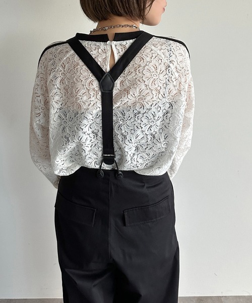 apres jour mignon（アプレジュールミニョン）の「サス付きパンツ【ZOZOTOWN限定アイテム】（サロペット/オーバーオール・レディース・ベージュ/ブラック・X-LARGE/MEDIUM/SMALL）」の4枚目の写真