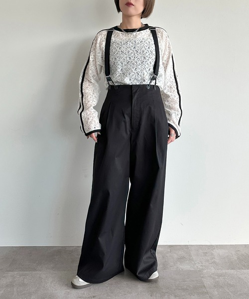 apres jour mignon（アプレジュールミニョン）の「サス付きパンツ【ZOZOTOWN限定アイテム】（サロペット/オーバーオール・レディース・ベージュ/ブラック・X-LARGE/MEDIUM/SMALL）」の8枚目の写真