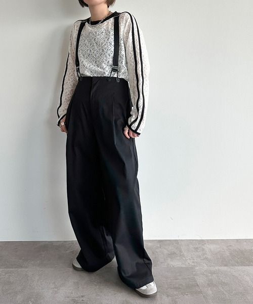 apres jour mignon（アプレジュールミニョン）の「サス付きパンツ【ZOZOTOWN限定アイテム】（サロペット/オーバーオール・レディース・ベージュ/ブラック・X-LARGE/MEDIUM/SMALL）」の9枚目の写真