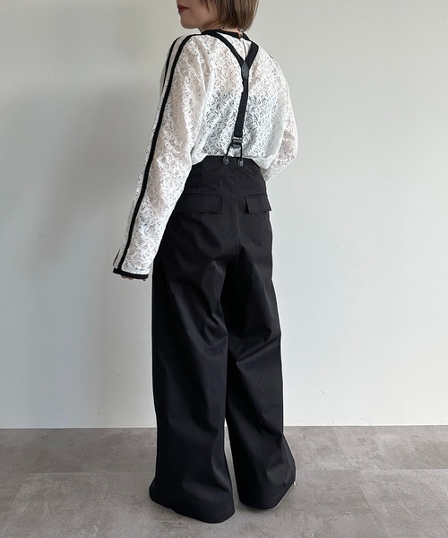 apres jour mignon（アプレジュールミニョン）の「サス付きパンツ【ZOZOTOWN限定アイテム】（サロペット/オーバーオール・レディース・ベージュ/ブラック・X-LARGE/MEDIUM/SMALL）」の12枚目の写真