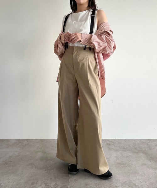 apres jour mignon（アプレジュールミニョン）の「サス付きパンツ【ZOZOTOWN限定アイテム】（サロペット/オーバーオール・レディース・ベージュ/ブラック・X-LARGE/MEDIUM/SMALL）」の21枚目の写真