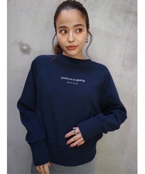 TRUNC（トランクエイティーエイト）の「Compact Logo Pullover（スウェット・レディース・ネイビー/ホワイト・FREE）」の16枚目の写真