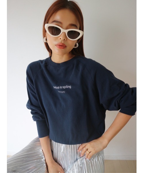 TRUNC（トランクエイティーエイト）の「Compact Logo Pullover（スウェット・レディース・ネイビー/ホワイト・FREE）」の3枚目の写真