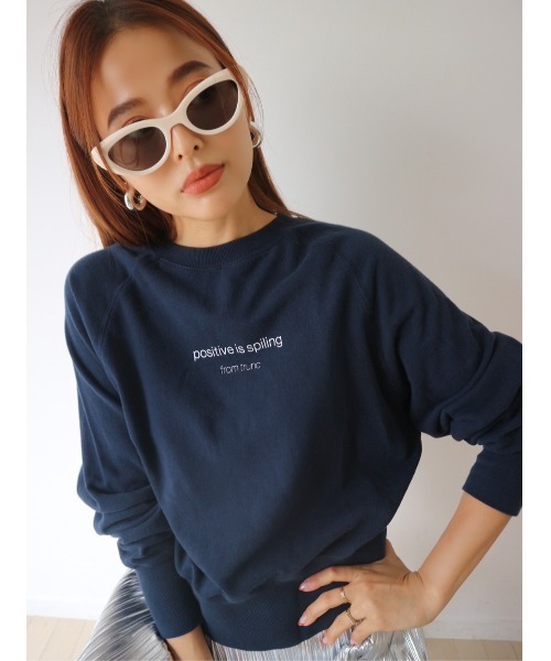 TRUNC（トランクエイティーエイト）の「Compact Logo Pullover（スウェット・レディース・ネイビー/ホワイト・FREE）」の5枚目の写真