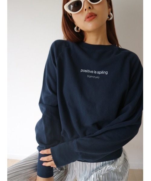 TRUNC（トランクエイティーエイト）の「Compact Logo Pullover（スウェット・レディース・ネイビー/ホワイト・FREE）」の7枚目の写真