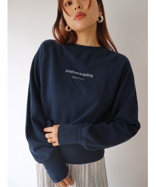 TRUNC（トランクエイティーエイト）の「Compact Logo Pullover（スウェット・レディース・ネイビー/ホワイト・FREE）」の9枚目の写真