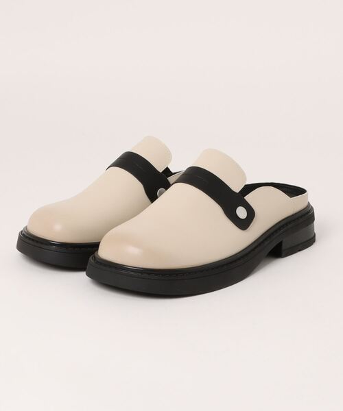 shoes365(シューズスリーシックスファイヴ)の「【shoes365】厚底スリッパ風レザーシューズ(ドレスシューズ・レディース・ブラック/オフホワイト・25.0cm/22.5cm/23.0cm/23.5cm/24.0cm/24.5cm)」の9枚目の写真