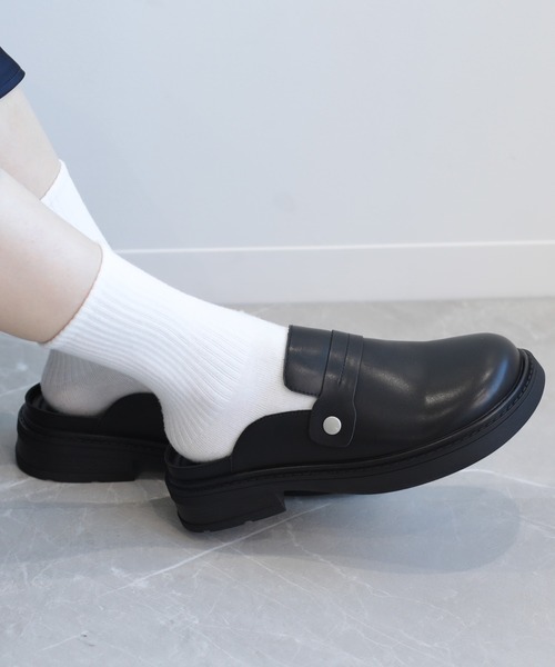 shoes365(シューズスリーシックスファイヴ)の「【shoes365】厚底スリッパ風レザーシューズ(ドレスシューズ・レディース・ブラック/オフホワイト・25.0cm/22.5cm/23.0cm/23.5cm/24.0cm/24.5cm)」の14枚目の写真