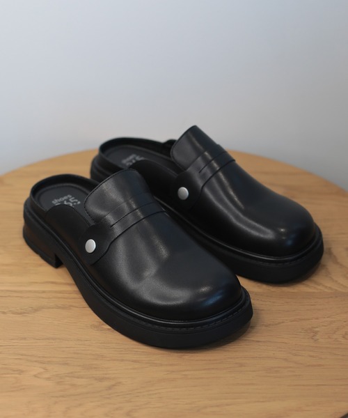 shoes365(シューズスリーシックスファイヴ)の「【shoes365】厚底スリッパ風レザーシューズ(ドレスシューズ・レディース・ブラック/オフホワイト・25.0cm/22.5cm/23.0cm/23.5cm/24.0cm/24.5cm)」の10枚目の写真