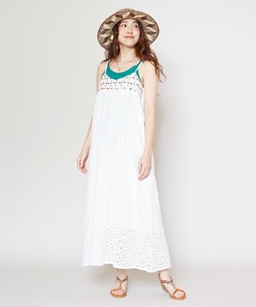 チャイハネ（チャイハネ）の「【チャイハネ】クレイナキャミソール（キャミソール・レディース・イエロー/ブラック/ホワイト/グリーン/レッド・FREE）」の7枚目の写真