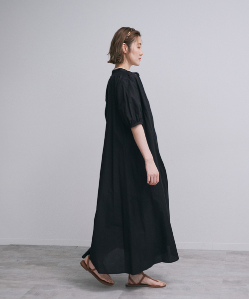 OUTDOOR PRODUCTS Usual Things(アウトドアプロダクツユージュアルシングス)の「COTTON LINEN ワンピース(ワンピース・レディース・グリーン/ピンク/ブラック・FREE)」の5枚目の写真