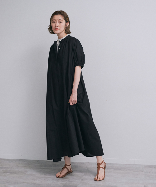 OUTDOOR PRODUCTS Usual Things(アウトドアプロダクツユージュアルシングス)の「COTTON LINEN ワンピース(ワンピース・レディース・グリーン/ピンク/ブラック・FREE)」の6枚目の写真