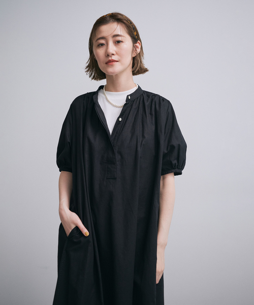 OUTDOOR PRODUCTS Usual Things(アウトドアプロダクツユージュアルシングス)の「COTTON LINEN ワンピース(ワンピース・レディース・グリーン/ピンク/ブラック・FREE)」の7枚目の写真