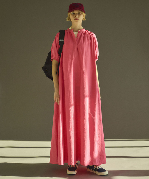 OUTDOOR PRODUCTS Usual Things(アウトドアプロダクツユージュアルシングス)の「COTTON LINEN ワンピース(ワンピース・レディース・グリーン/ピンク/ブラック・FREE)」の19枚目の写真
