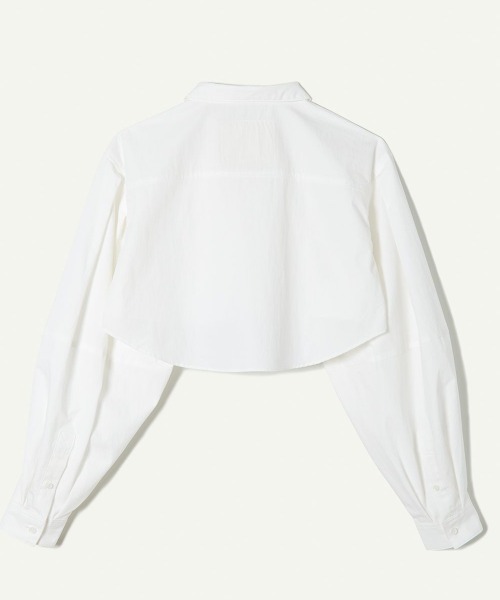leinwande（ラインヴァンド）の「Cotton Cropped Shirts（シャツ/ブラウス・レディース・ホワイト/イエロー・FREE）」の8枚目の写真