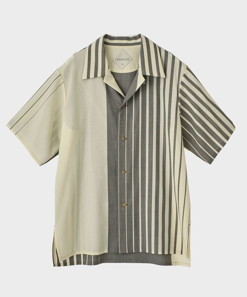 エトセンス　刺繍　シャツ　最終値下げ！！ ETHOSENS（エトセンス）の「【ETHOSENS/エトセンス】Irregular stripe